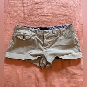 Lowrise khaki micro shorts